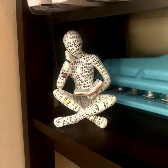 Reading Woman Sitting Crossed Legged Figurine For Readers or Writers - Picture 2 of 7